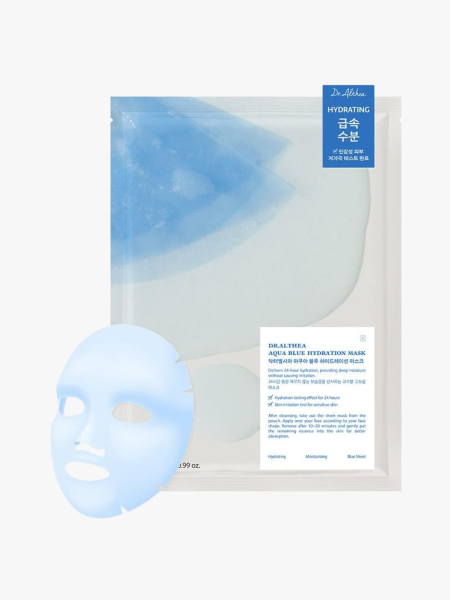 Dr. Althea Aqua Blue Hydration Mask in branded component on a light gray background